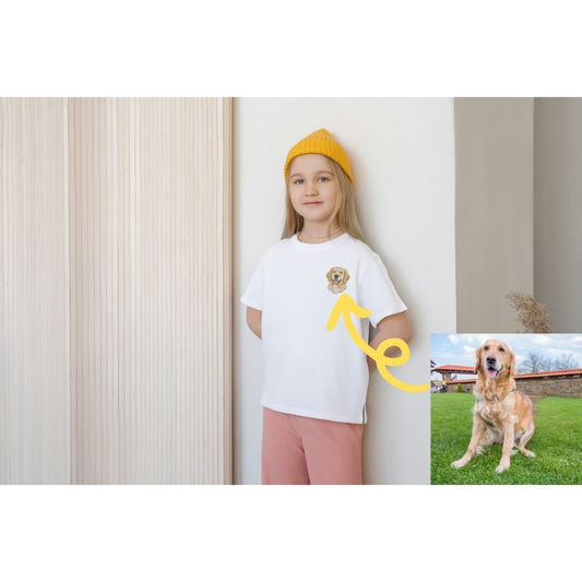 【8/17販売スタート】うちの子刺繍コーデ - ペット写真から作る刺繍入りTシャツ