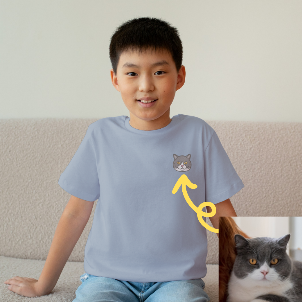 【8/17販売スタート】うちの子刺繍コーデ - ペット写真から作る刺繍入りTシャツ